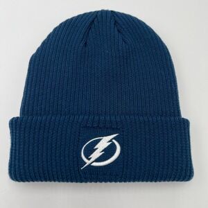 Tampa Bay Lightning Adidas Blue Knit Beanie Hat Cuffed One Size NHL New